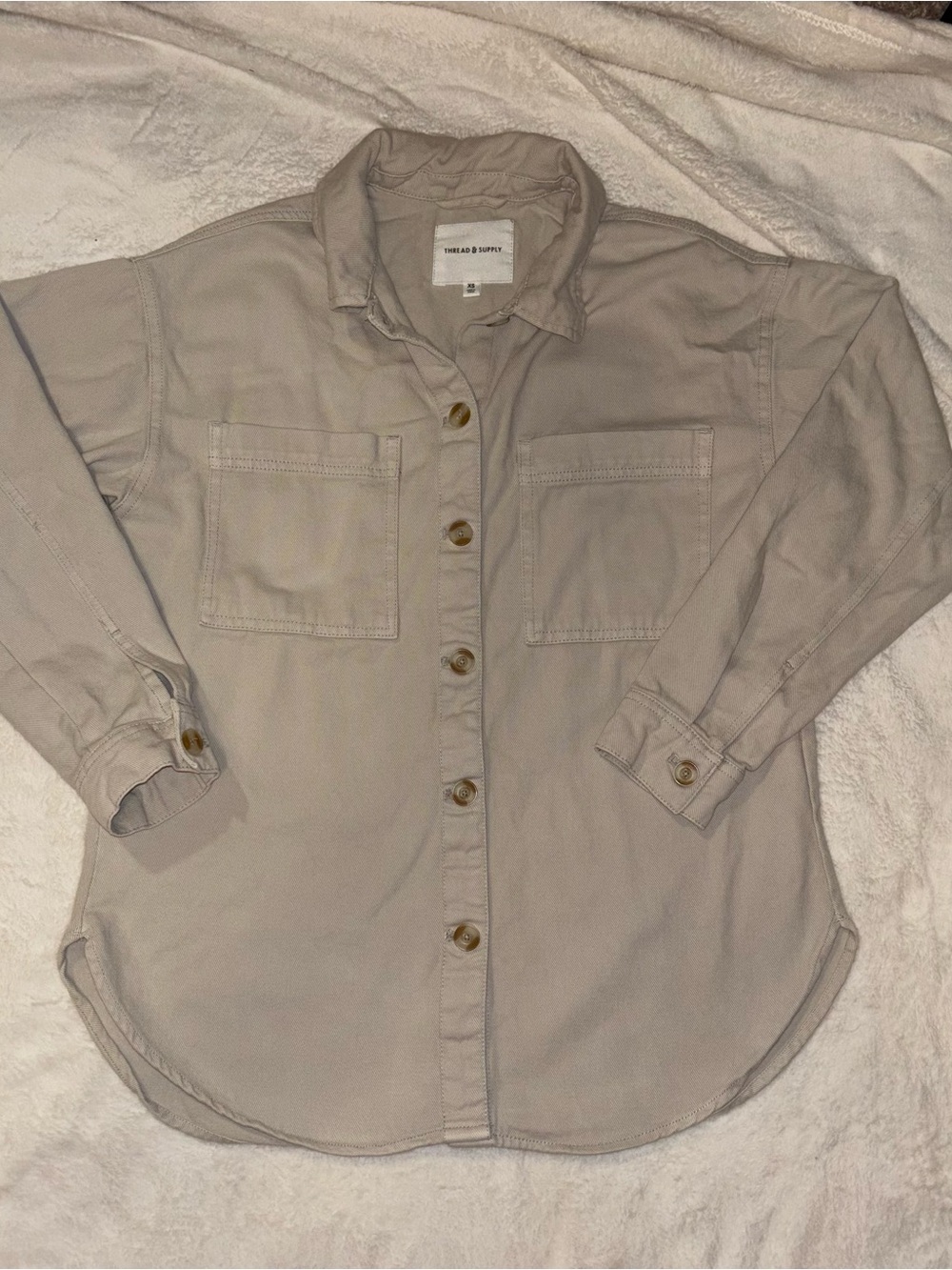 Thread & Supply Button Down Sweatshirt Jacket